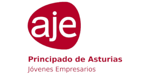 Logo di AJE, l'associazione dei giovani imprenditori del Principato delle Asturie.