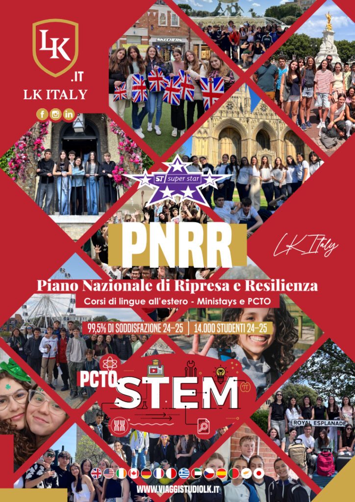 Copertina del catalogo PNRR e PCTO STEM di LK Italy.