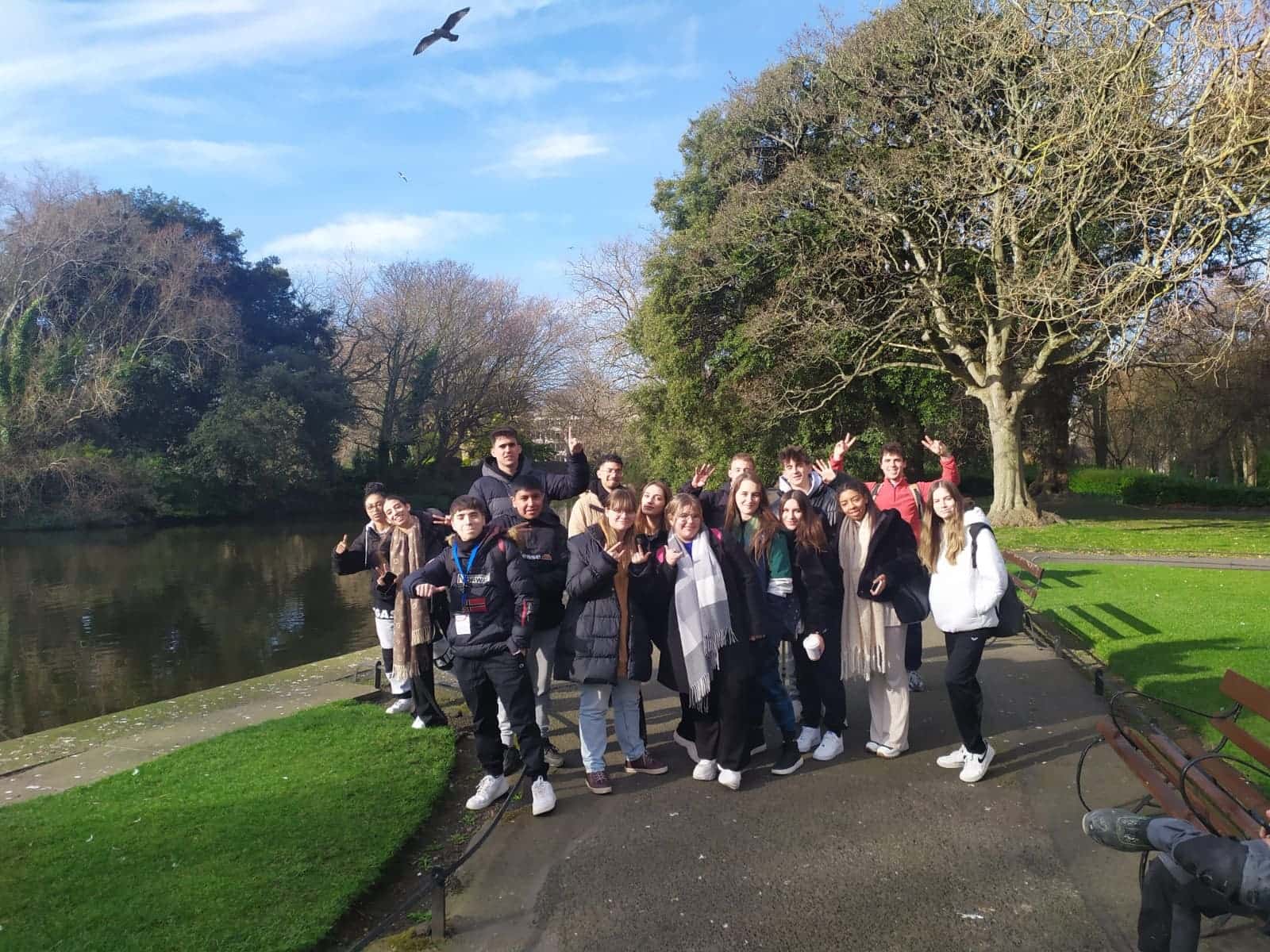 Studenti nel parco di Dublino
